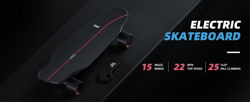 DNASKATE-M8 Skateboard with Remote, 36 Mph Top Speed,15 Miles Range, Longboard Skateboard for Adults ＆Teens
