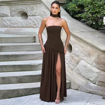 kali maxi dress brown KALI MAXI DRESS
