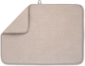 Bellemain XXL Dish Mat 24" x 17" ( LARGEST MAT ) Microfiber Dish Drying Mat , Super absorbent ( Ivory )