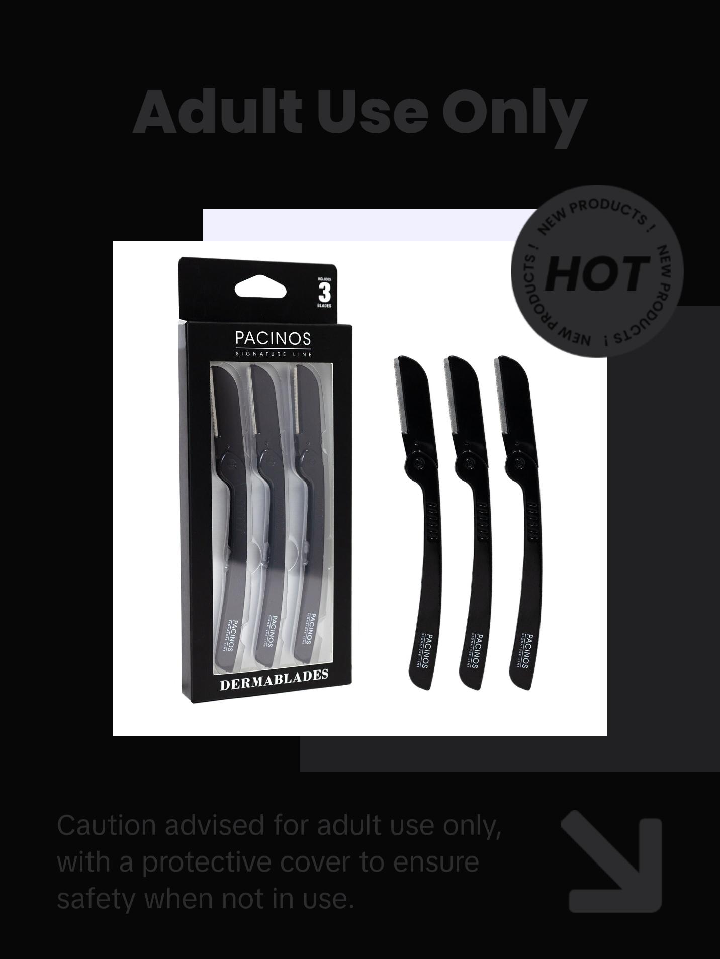 Pacinos Signature Line Derma Blades - Stainless Steel Exfoliating Blades for Skincare and Facial Comfort Cutting Exfoliate