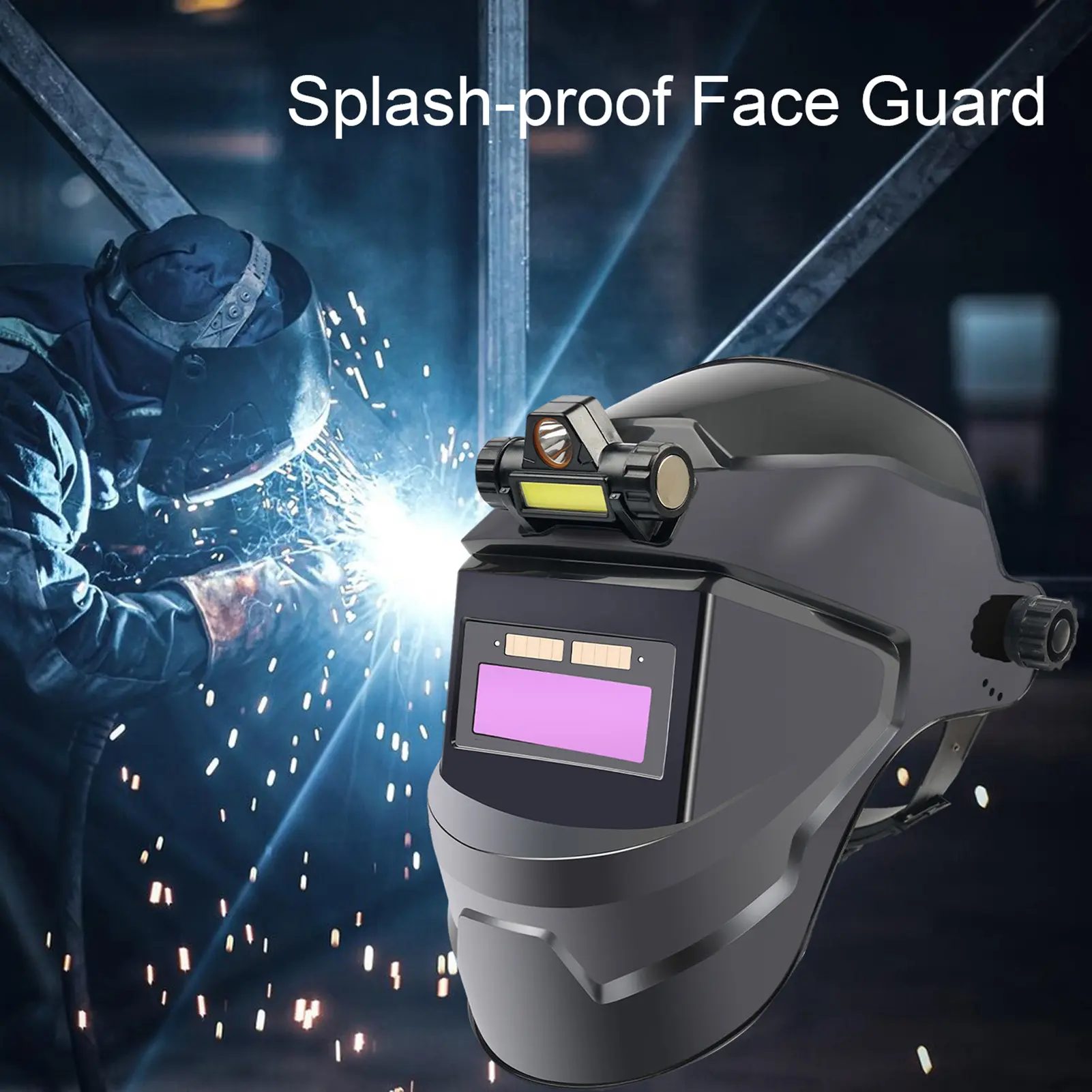 Solar Powered Welding Helmet Auto Darkening LCD Clear Welding Shield Grinding Hood Safety Gear