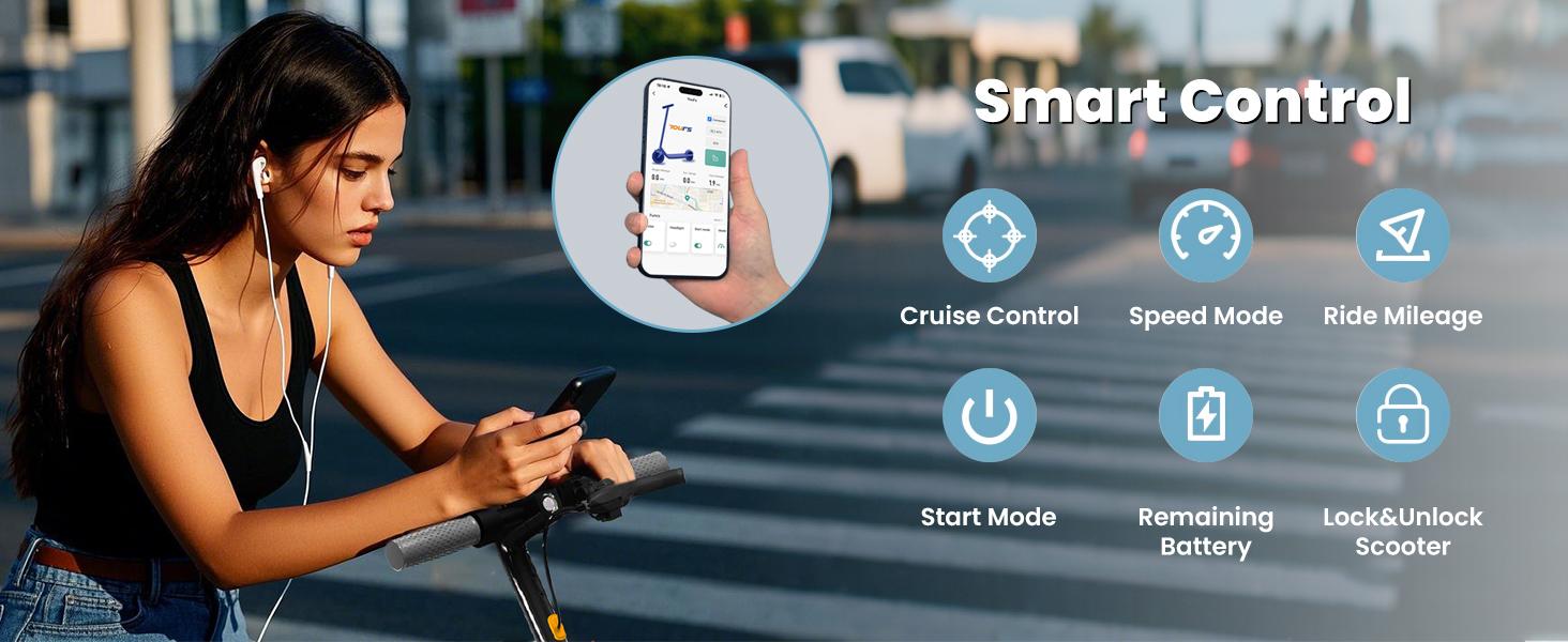 TTS D8 Electric Scooters for Adults 350W Motor 19MPH Top Speed Foldable E-Scooter with Dual Braking App Control Best Christmas Gift