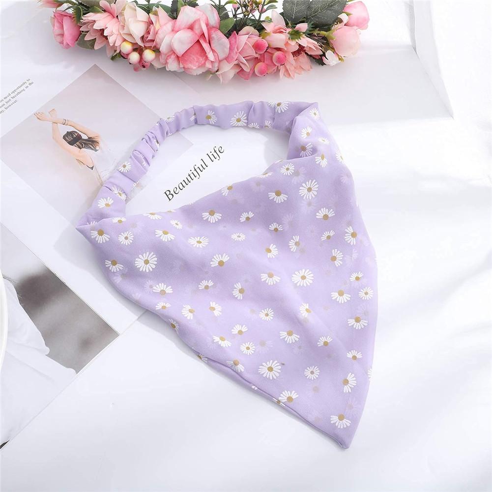 3PCS/Set Floral Printed Elastic Hair Scarf Headband Chiffon Head Kerchief Headband Floral Hair Scarves Hair Clips Hair Bandanas