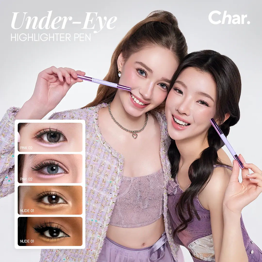 Char Cosmetics Under-Eye Aegyosal Dual-Tone Pen Multi-Pack - Makeup Eye Makeup Tool, Smooth Brush Applicator, Daily Wear Formula for Youthful Flawless Look, All Skin Types, Brush Blend, Cream Texture, Brightens Eyes