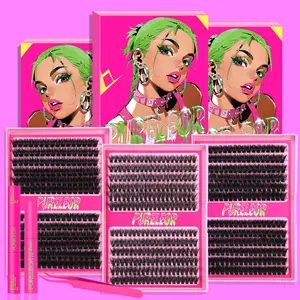 PURELEOR Cluster Lashes Extensions 13-20mm Wispy Clusters Natural Volume Individual Eyelashes Extension Kit & Single