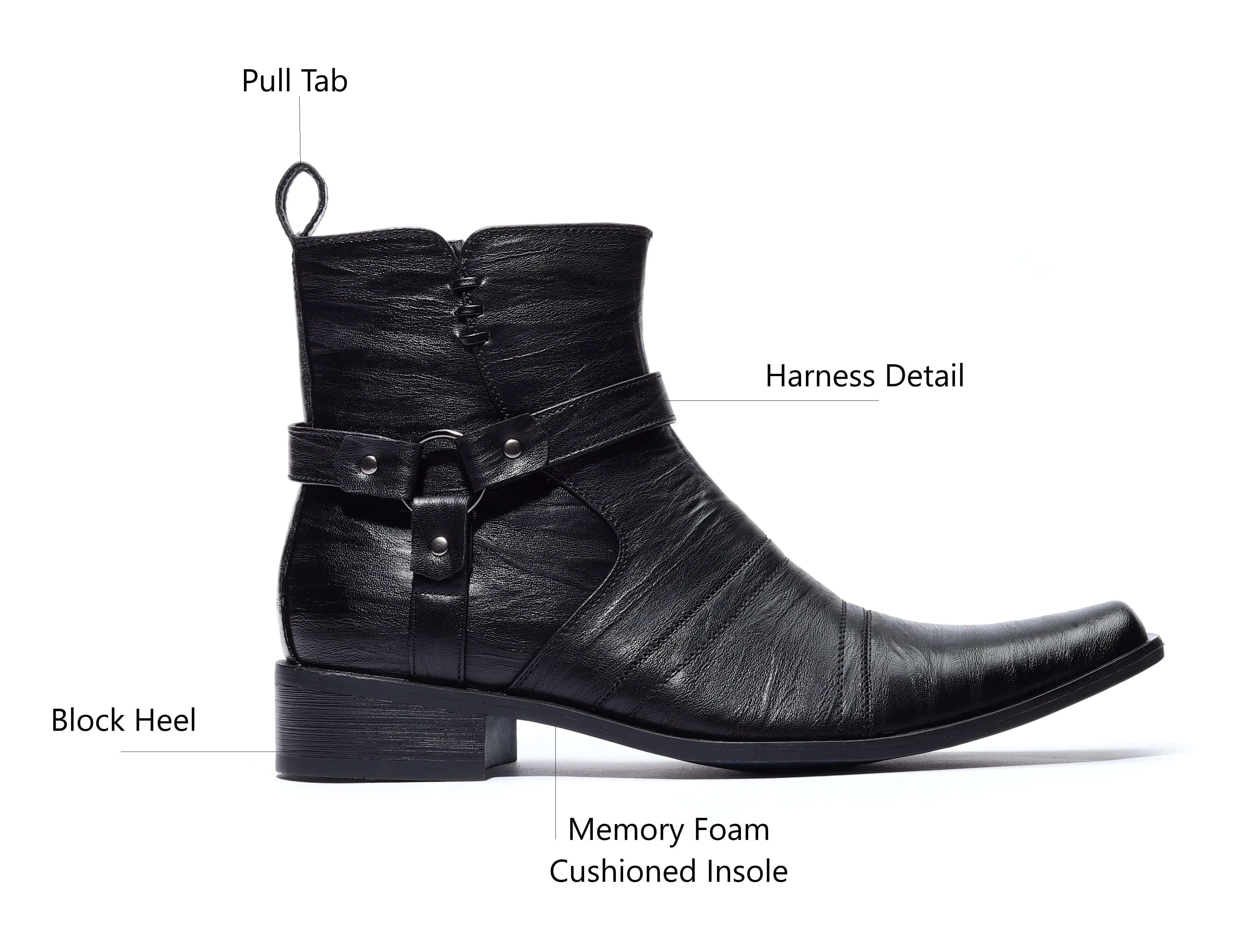 Jazame Men's Ankle-High Western Cowboy Boots Stylish Comfortable and Durable Footwear Botines de hombre vaquero Rodeo Shoes  Leather chelsea  boot Fashion Design