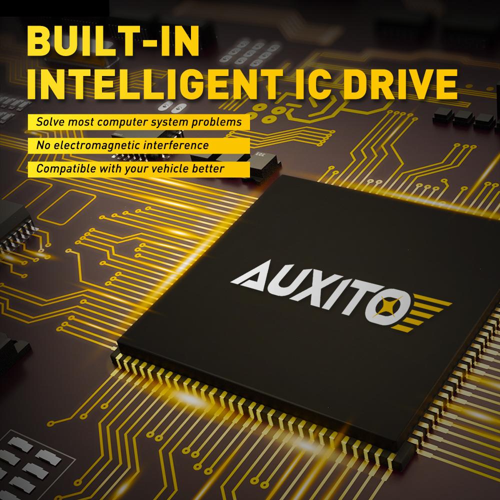 AUXITO H4 9003 LED Headlight Set, High Low Beam Bulbs 6500K Cool White Super Bright, 10000LM