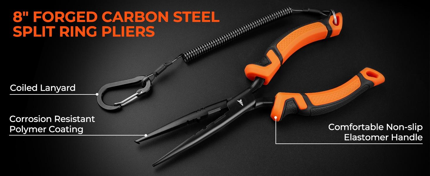 KastKing SteelStream/ ToughTide  Fishing Tool Kit - Fishing Pliers with Lanyard, Fillet Knife, Floating Fish Lip Gripper, Fishing Braid Scissors, Tool Retractor, Fishing Hook Remover, Bungee Cords ToughTide Tools Kits Carabiner Outdoorfun