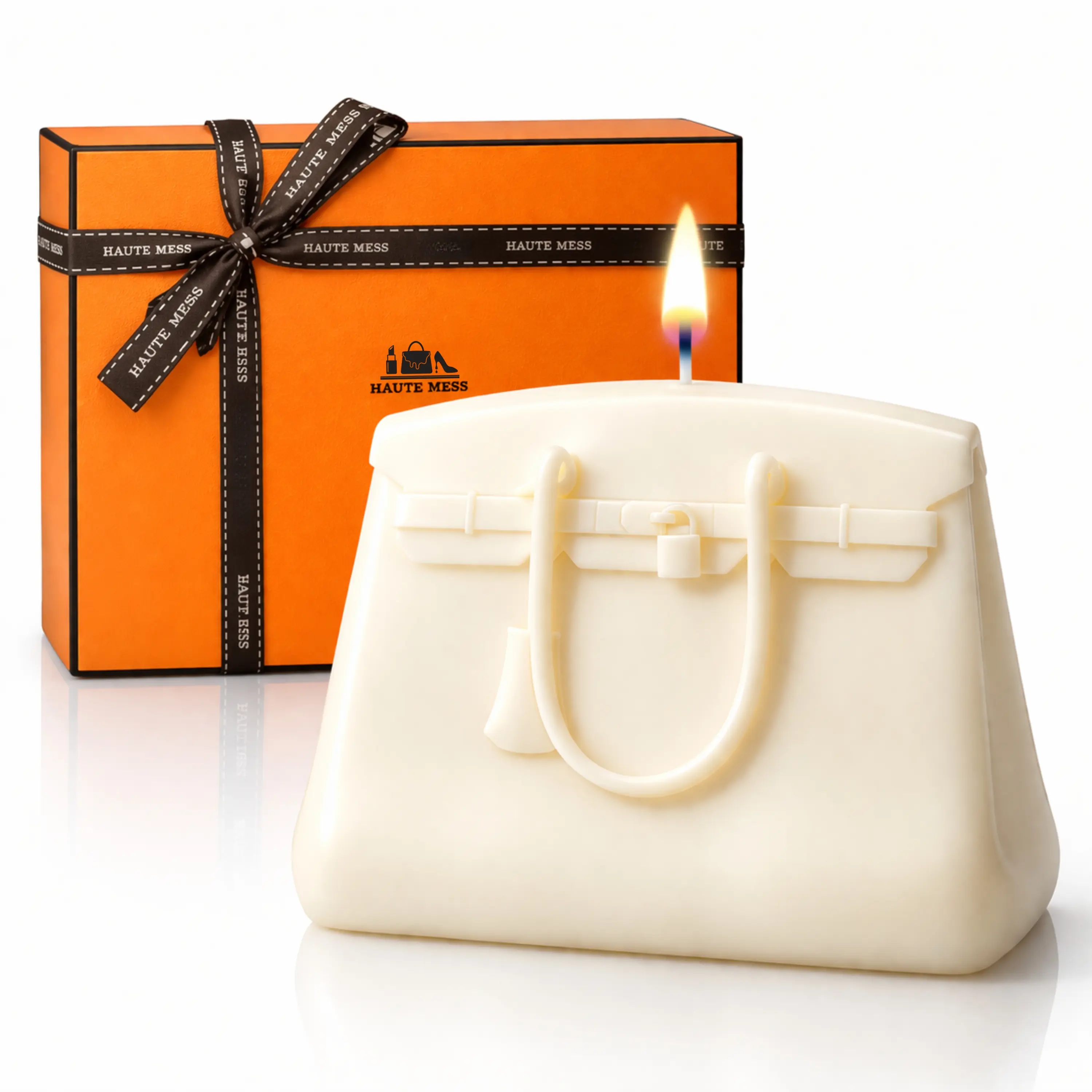Handbag Candle with GiftBox - Haute Mess by Air Wax - Luxury Scented Candle in Gift Box, Designer-Style Purse Candle- Luxury Gifts for Women - Aesthetic Candles - Designer Gifts for Girlfriend