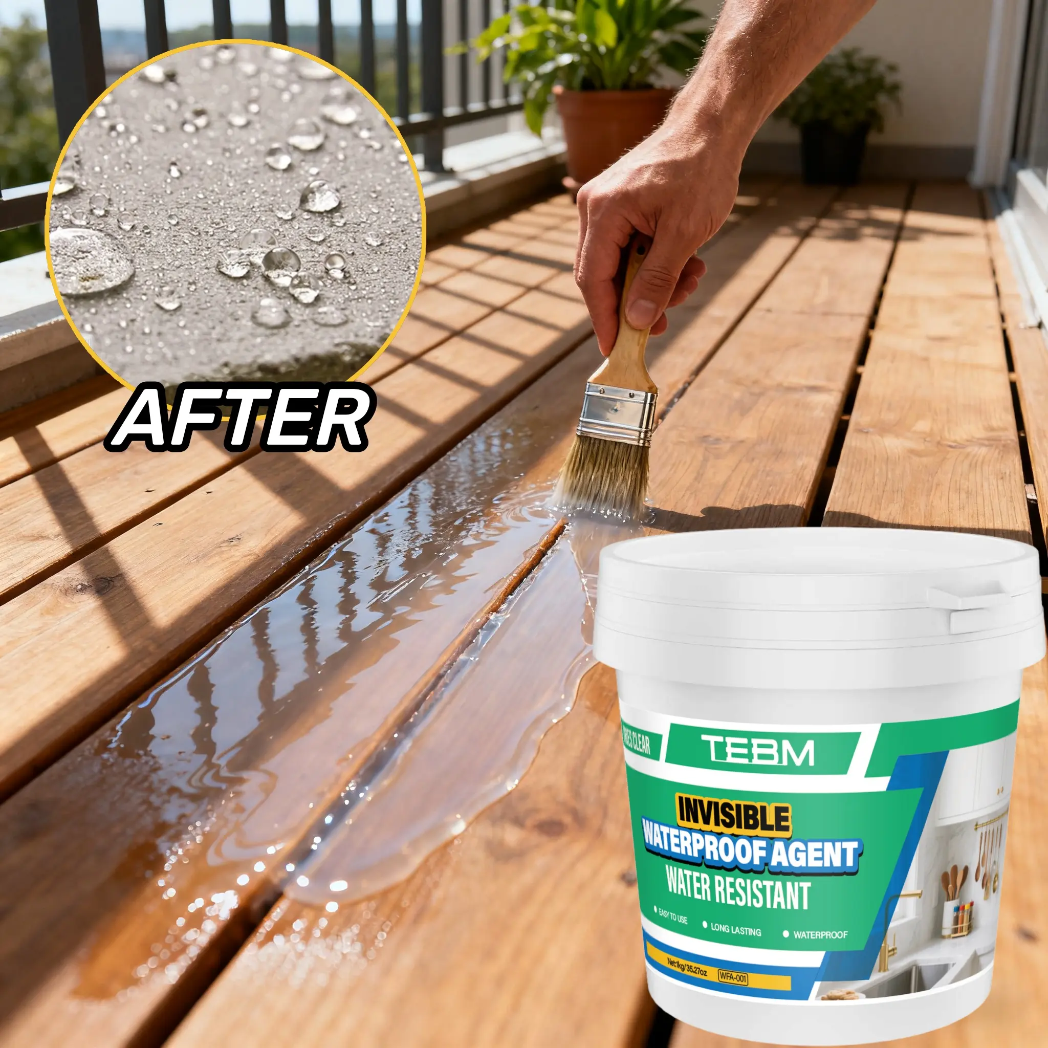 Waterproof Agent 1kg/35.27oz, Invisible Waterproof Sealant, Liquid Waterproof Sealant, Includes Tool, Easy to Use, Ideal for Waterproofing Solutions, Durable & Convenient Application, Waterproof Sealing Coating