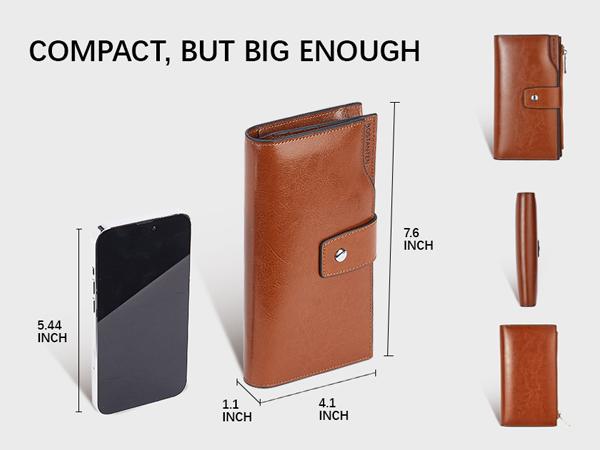 [Valentine's Day Gift] BOSTANTEN Womens Genuine Leather Wallets RFID Blocking Large Capacity Credit Cards Holder Phone Clutch