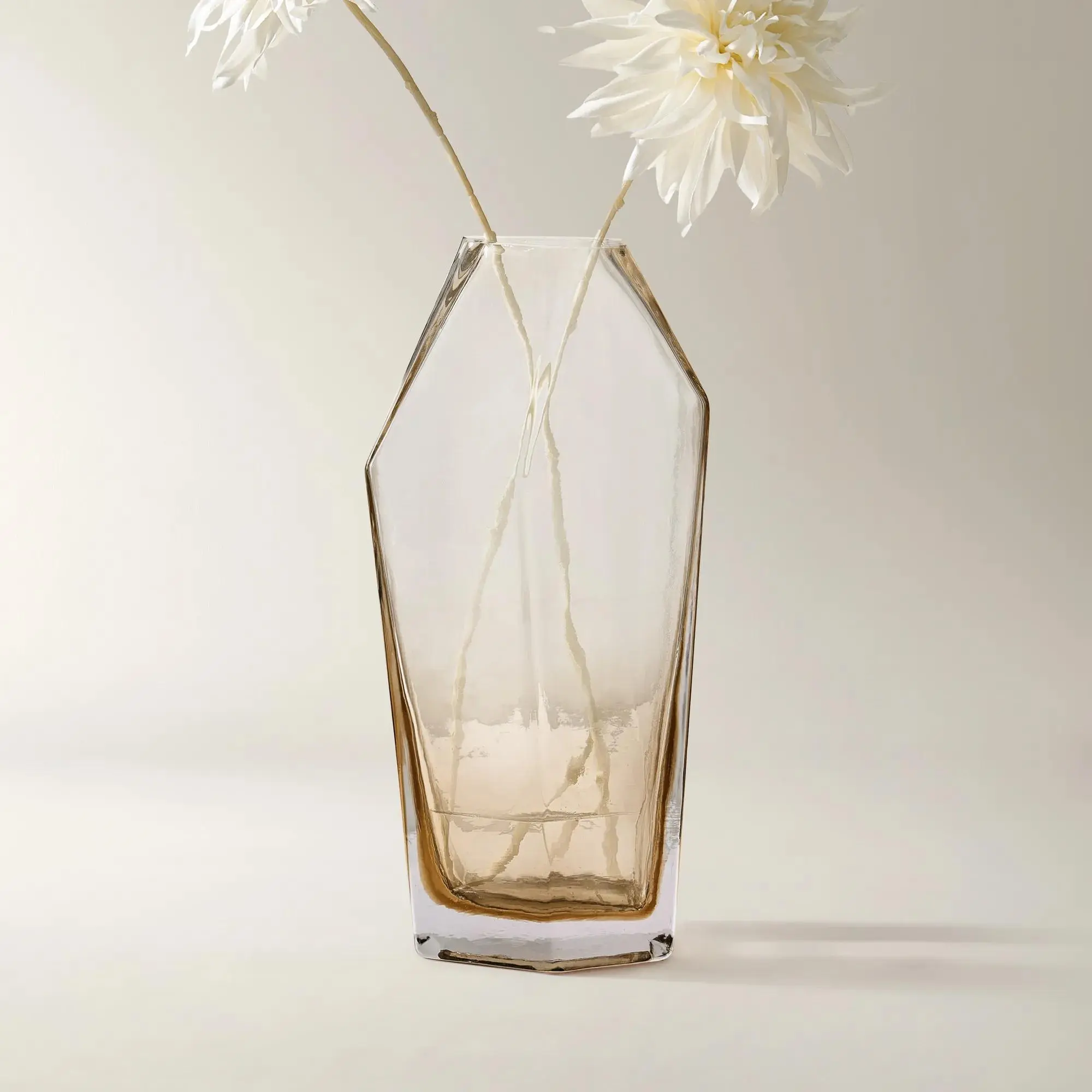 Z Gallerie Anora Glass Vase - Amber-Blue Tinted Decorative Flower Vase, Home Decor Accessory, Table Decor, Flower Vases