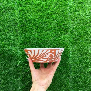 Pozolero Plate Relieve color Terracota Blanco 7In (Sets).