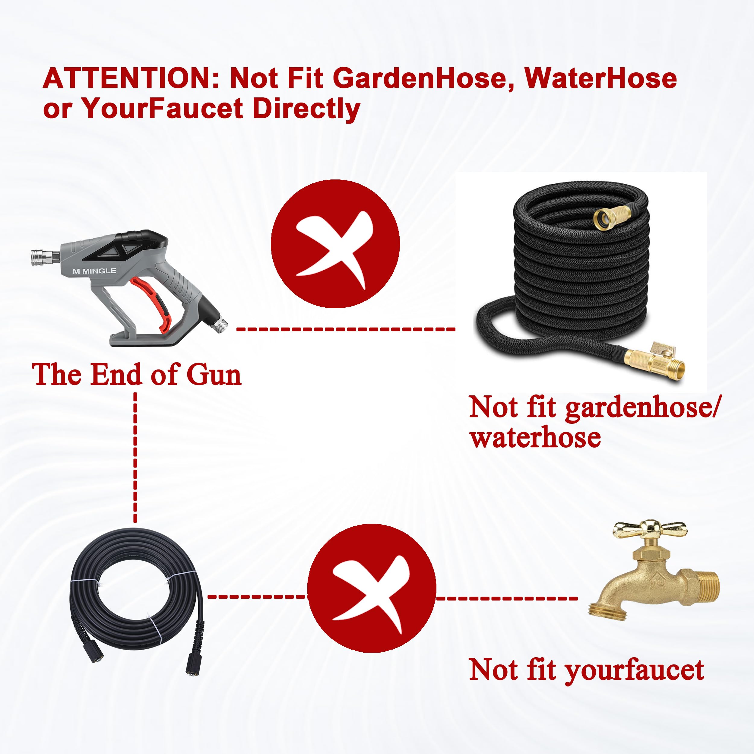 M MINGLE High Pressure Washer Gun Snow Foam Lance 4000 PSI Cannon Foam Blaster Power Washer with 1/4" Quick Connector Car Wash Foam Cannon Kit 5 Nozzle Tips 1 Liter，Christmas gifts