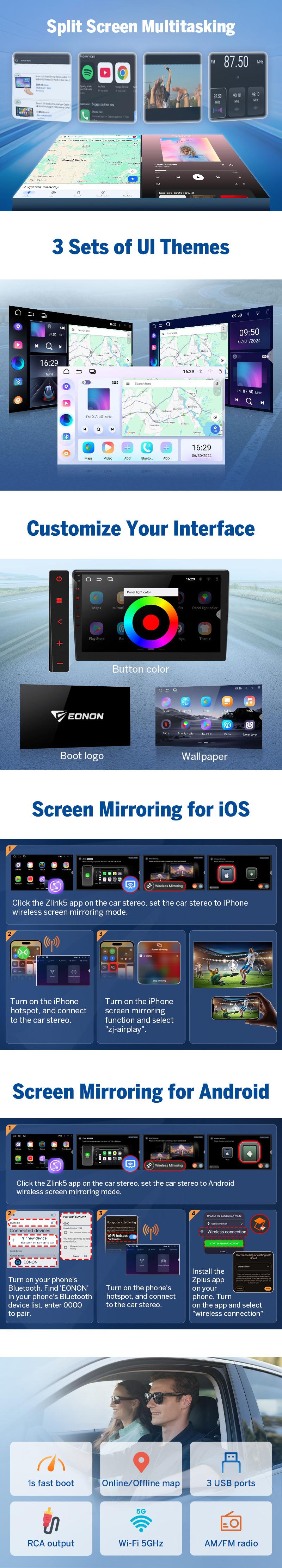 EONON Car Stereo for Ford F150 2009-2014, Wireless CarPlay & Android Auto Car Radio Touch screen, 9" Android 14 Car head unit, Steering wheel controls, Sub, Bluetooth, GPS Navigation, Backup camera, Jumpstart Sale - FDF1X7 EONON Car Stereo for Ford F150 2009-2014, Wireless CarPlay & Android Auto Car Radio Touch screen, 9" Android 14 Car head unit, Steering wheel controls, Sub, Bluetooth, GPS Navigation, Backup camera, Jumpstart Sale - FDF1X7