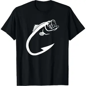 [100% Cotton] Fish Hook Minimal Art Cool Fishing Lover Art Lover Gift T-Shirt 0714D 818