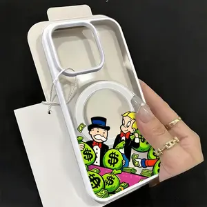 Money Bags Cartoon Phone Case,Rich Lifestyle Style for iPhone 17 16 15 14 13 12 11 Plus Pro Max.A17