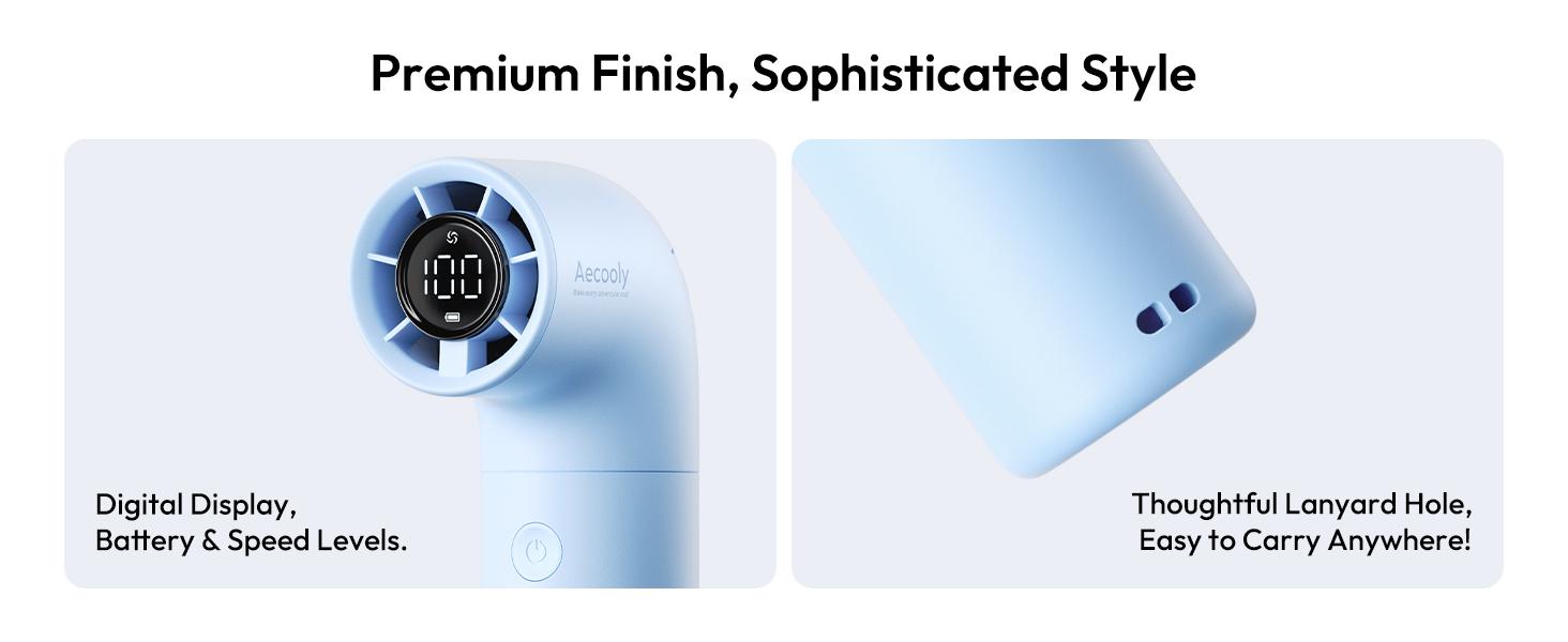 Aecooly Portable Handheld Fan, High-Speed Mini Fan with 15000 RPM Turbo, 4 Speeds, 8H Cooling, Pocket-Sized Rechargeable Fan for Travel, Personal Use, Gifts for Women and Men, Summervibes，dealsforyoudays