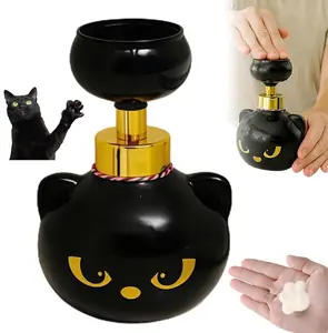 Cat Paw Foam Soap Dispenser ,Cute Paw Print Soap Pump, Black Cute Refillable Paw Print Soap Bottle, 3D Cat Paw Design, Kids & Adults, Bathroom Kitchen Decor, Trending Kawaii Gift