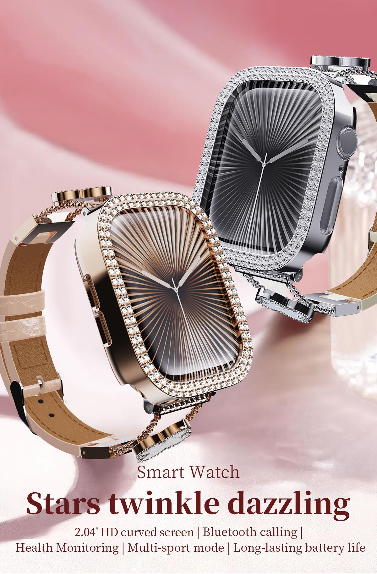 2025 New Smart Watches for Women, Digital Wristwatch with Calling Reminder and Rejection, Fitness Watch with 100+ Sports Modes, DIY Watch Dials, Message Reminder, Smart Watch for Android Phones/iPhone,Fall Gift