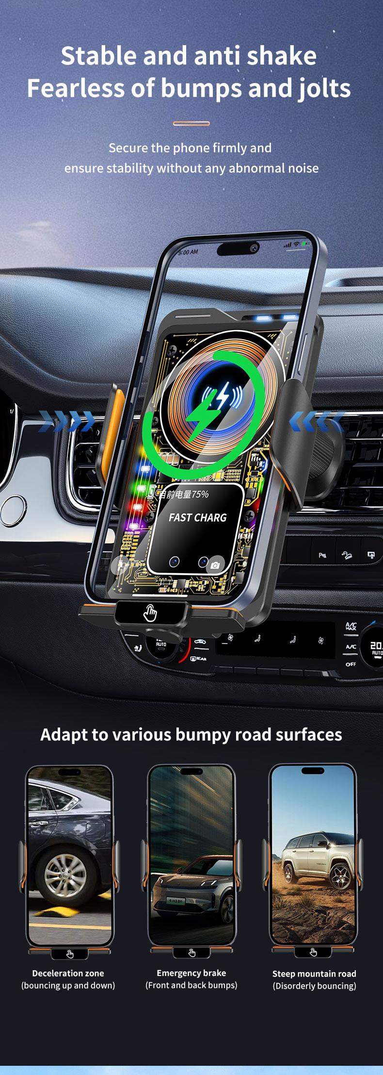 Wireless Charging and Max 66w wired super charging Car Phone mount  Magnet Plug Charging Stand for Android and  Iphone 17 16 15 14 13 12 Pro Max Samsung In Car Mount