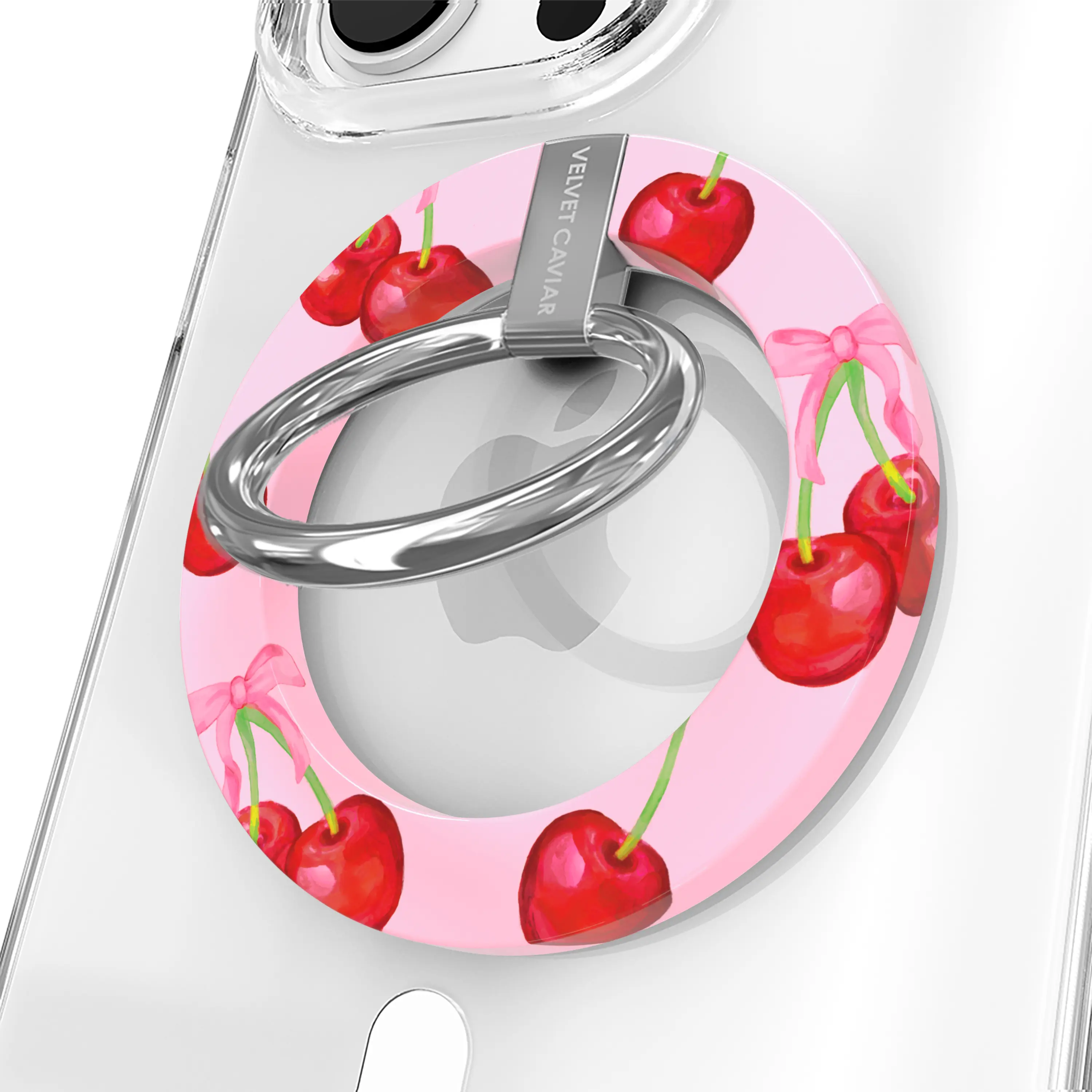 Velvet Caviar Sweet Cherry MagSafe Phone Grip Holder - Magnetic Stable Phone Holder, Wireless Charging Compatible Smartphone Accessory, Selfie Stand for iPhone