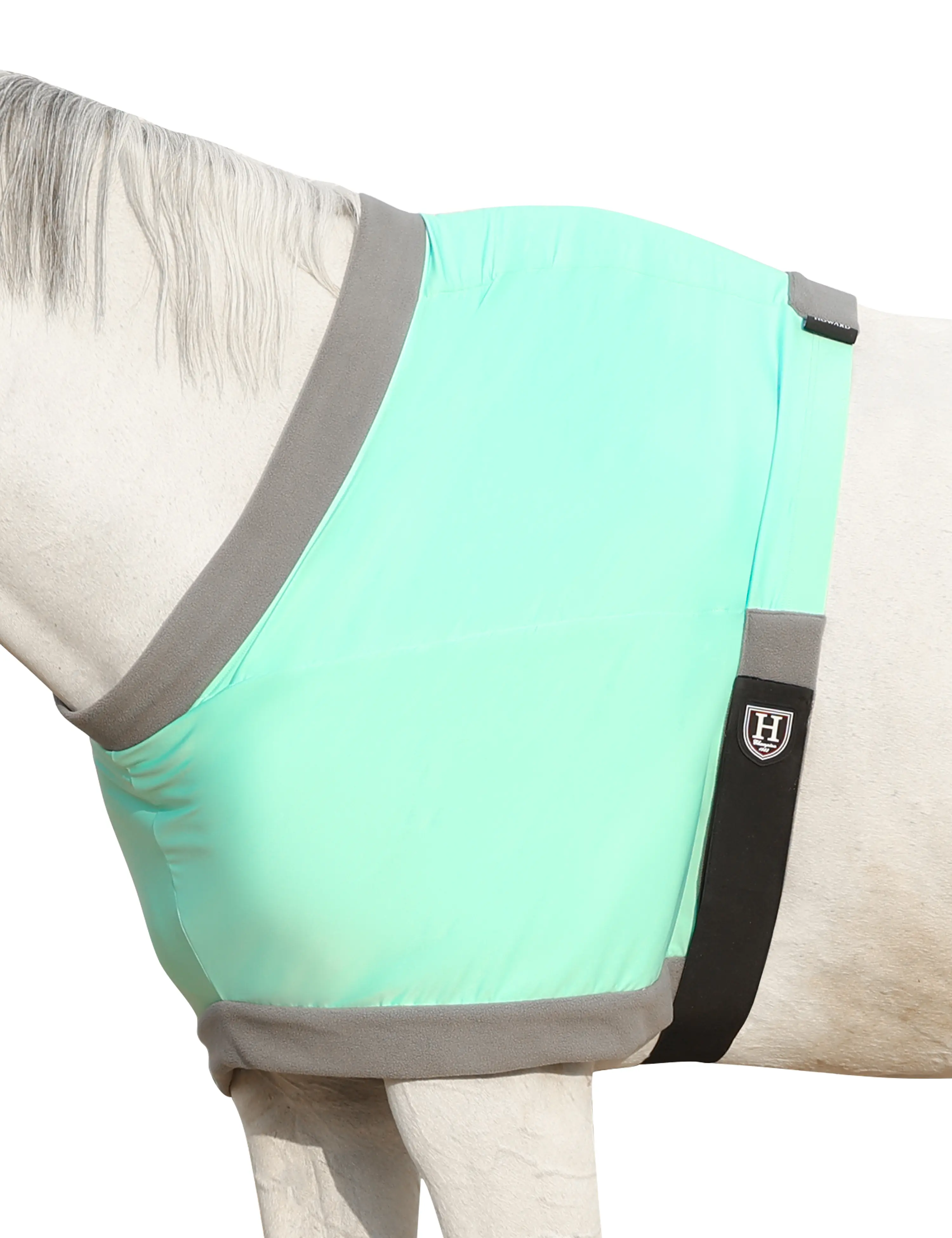 Harrison Howard Equine Shoulder Guard - Stretchy, Fleece-Lined Protector with an Adjustable Fit, Lightweight and Breathable Horse Care Accessory for Chafing Prevention, Summer Mint, Keeps Horse Comfortable