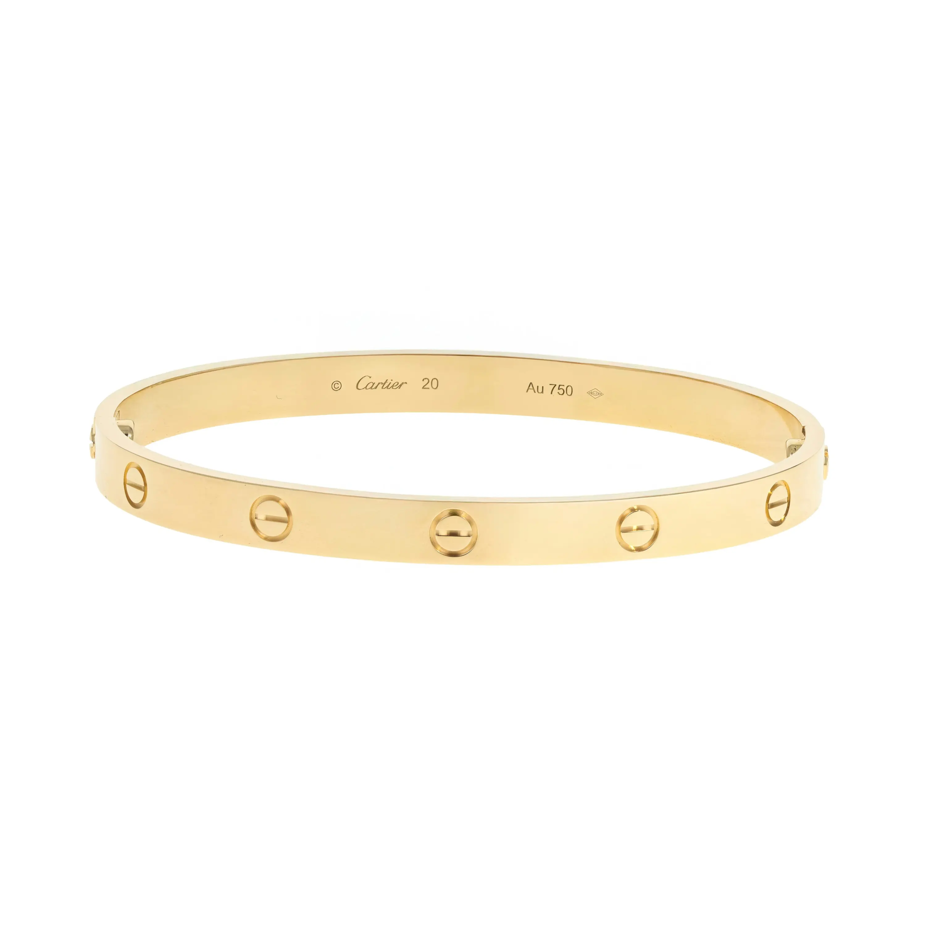 Pre-owned Cartier Love Bangle Bracelet Size 20