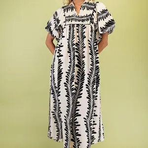 Black and White Midi Dress