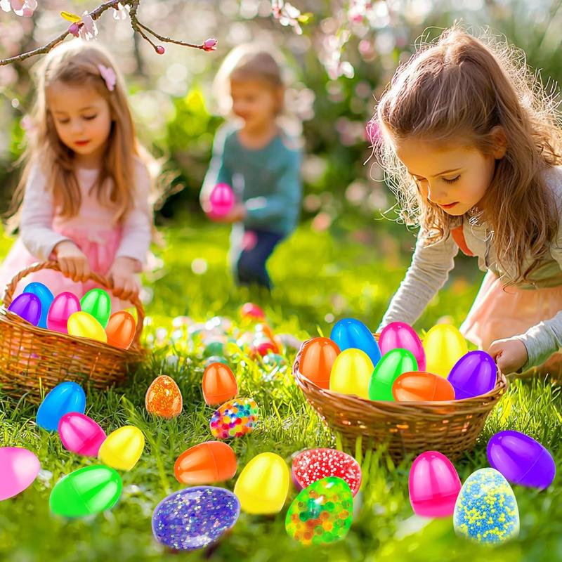 12-Pack Filled Easter Eggs with Squishy Fidget Toys – Stress Relief Balls, Easter Basket Stuffers & Party Favors for Kids, Toddlers, Classroom Prizes & Gifts