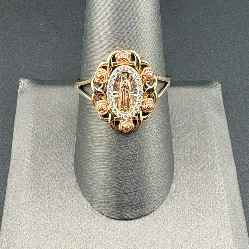 Gold 14k ring size 9 Virgin Mary design for everyday wear