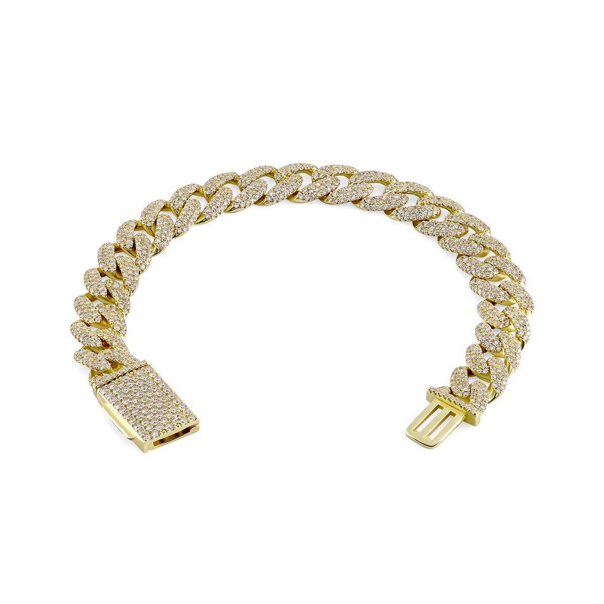 Delzzad (MSG.01) Hip Hop Bling Cuban Bracelet Necklace Chain VVS Synthetic Moissanite S925 Unisex Sparkle Cuban Chain Perfect for Any Occasion & Everyday Wear Birthday Anniversary Gifts