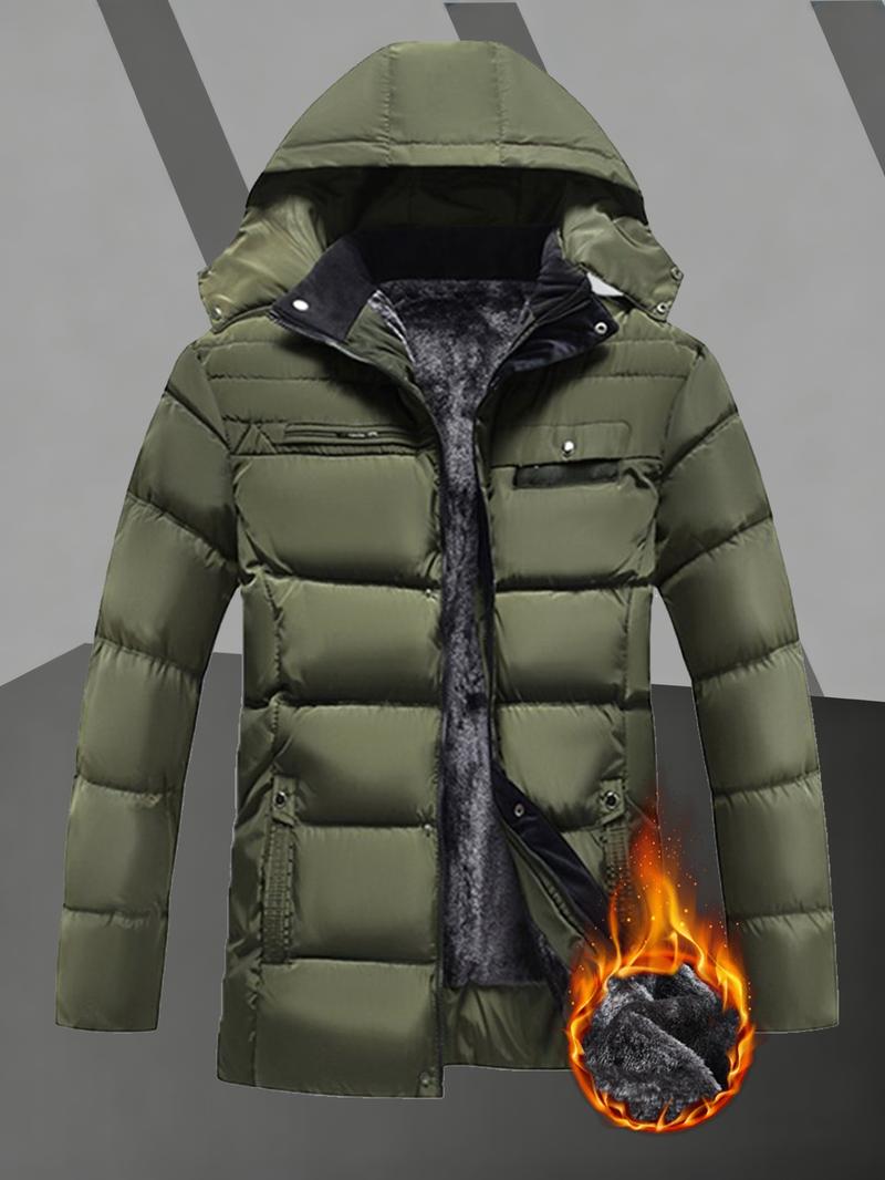 Men's Winter Long Cotton-Padded Fleece Hoodie – Warm Thick Cotton Jacket with Removable Hood and Zipper Front Closure; Perfect for Various Occasions Such as Hiking Trips and Daily Commutes; A Must-Have Versatile Piece for Men's Wardrobes Men's Winter Long Cotton-Padded Fleece Hoodie – Warm Thick Cotton Jacket with Removable Hood and Zipper Front Closure; Perfect for Various Occasions Such as Hiking Trips and Daily Commutes; A Must-Have Versatile Piece for Men's Wardrobes