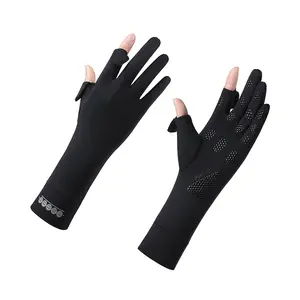 Women's Sunscreen Gloves Summer Anti-Slip, UV Protection, Extended Wrist, Touchscreen, Ice Silk, Driving and Cycling Sunscreen Gloves