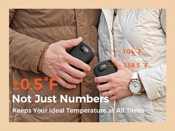 Aecooly Glow 01 Portable Magnetic Hand Warmer 10000mAh Rechargeable 2 Pack Magnetic combo 72 Heat Levels (104–140°F)  Fast Heating Gifts for Women & Men