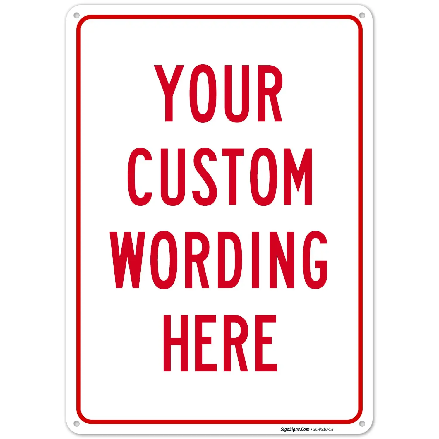 Custom Sign, Personalized Metal Signs for Office, Business, Workplace, office, Home, Airbnb, Delivery With Red Border Signs, 10x7 Inches Yellow, Rust Free .040 Aluminum, Made in USA