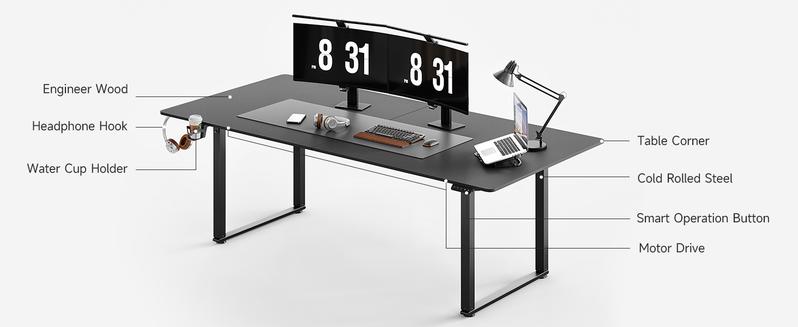 【Valentine's Day gift】ONBRILL Height Adjustable Electric Standing Desk 71x32 Inches Rectangle Sit Stand Up Desk with Dual Motorand Memory Preset Home Office Computer Desk 【Valentine's Day gift】ONBRILL Height Adjustable Electric Standing Desk 71x32 Inches Rectangle Sit Stand Up Desk with Dual Motorand Memory Preset Home Office Computer Desk