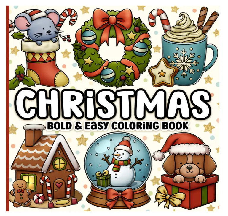 【JUST RELEASED】Unisex Cozy Christmas Coloring Book for Adults - Santa, Snowmen, Stockings, Christmas Tree Decor, Clothes, Patterns, Scenes for Relaxation, Engaging Images, Office Stationery Art Supplies