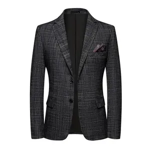 Men's spring and autumn single breasted double breasted suit jacket, sports jacket, British business casual fashion jacket, men's west wind jacket