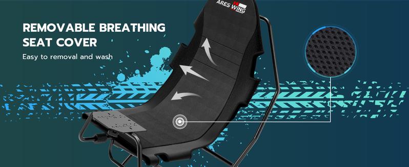 ARES WING Racing Simulator Cockpit, Racing Wheel Stand with Seat, Formula and GT Sim Racing Cockpit Compatible with Fanatec, Thrustmaster, Logitech, Moza Racing Games on PS5, PS4, Xbox and PC