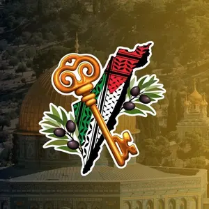 Palestine Key and Map Sticker, Palestinian Olive Branch Vinyl Decal, Free Palestine Laptop Water Bottle Car Sticker