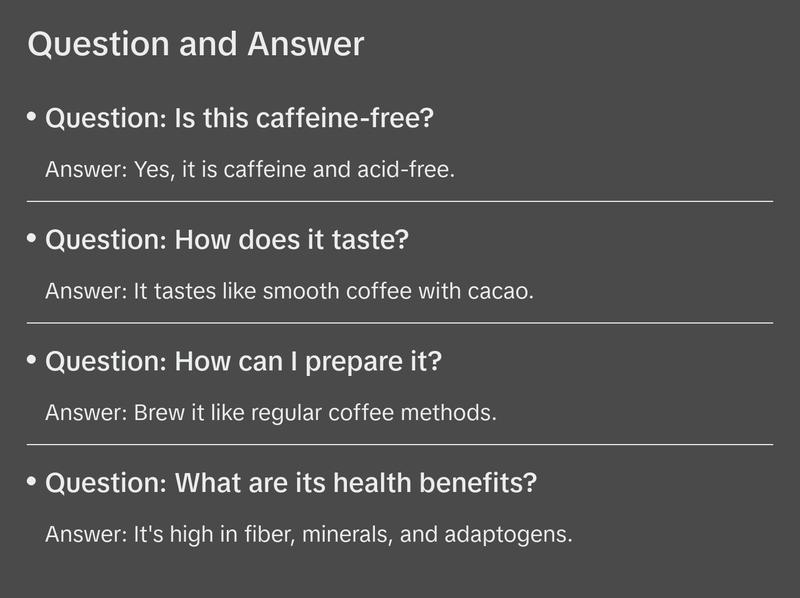 Kamana Mesquite Superfood Coffee Alternative (10oz) Beverage Flavor