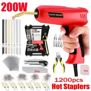 200W Hot Stapler Plastic Welder Gun, Car Bumper & Fender Repair Kit with 1200 Staples, Durable & Easy-to-Use for Automotive Plastic Repairs Tool Industrial Parts Welding Machine