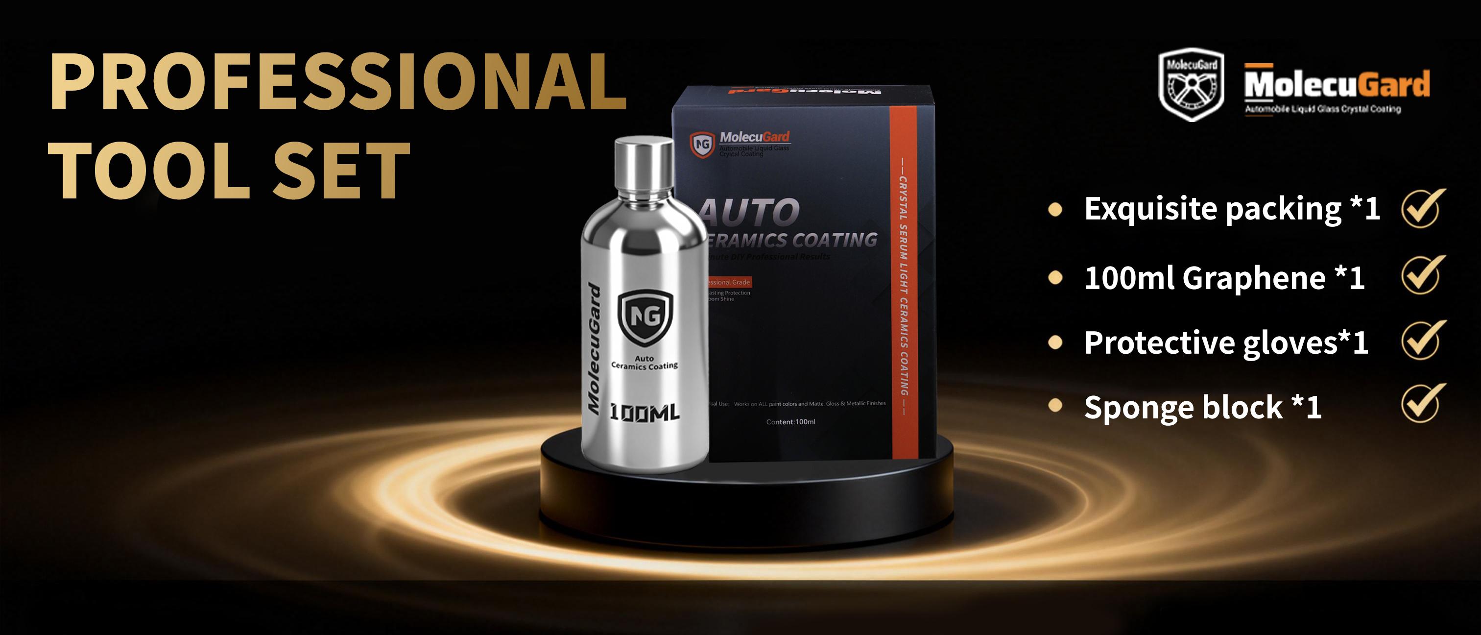 MolecuGard Universal Ceramic Coating Kit  - Instantly Restores Cars,  Furniture, Guitars& Home Decor. High Gloss Scratch Repair & Water Repellent. Multi-Surface Nano Shield for Wood, Stone, Glass & Auto Paint 100ml