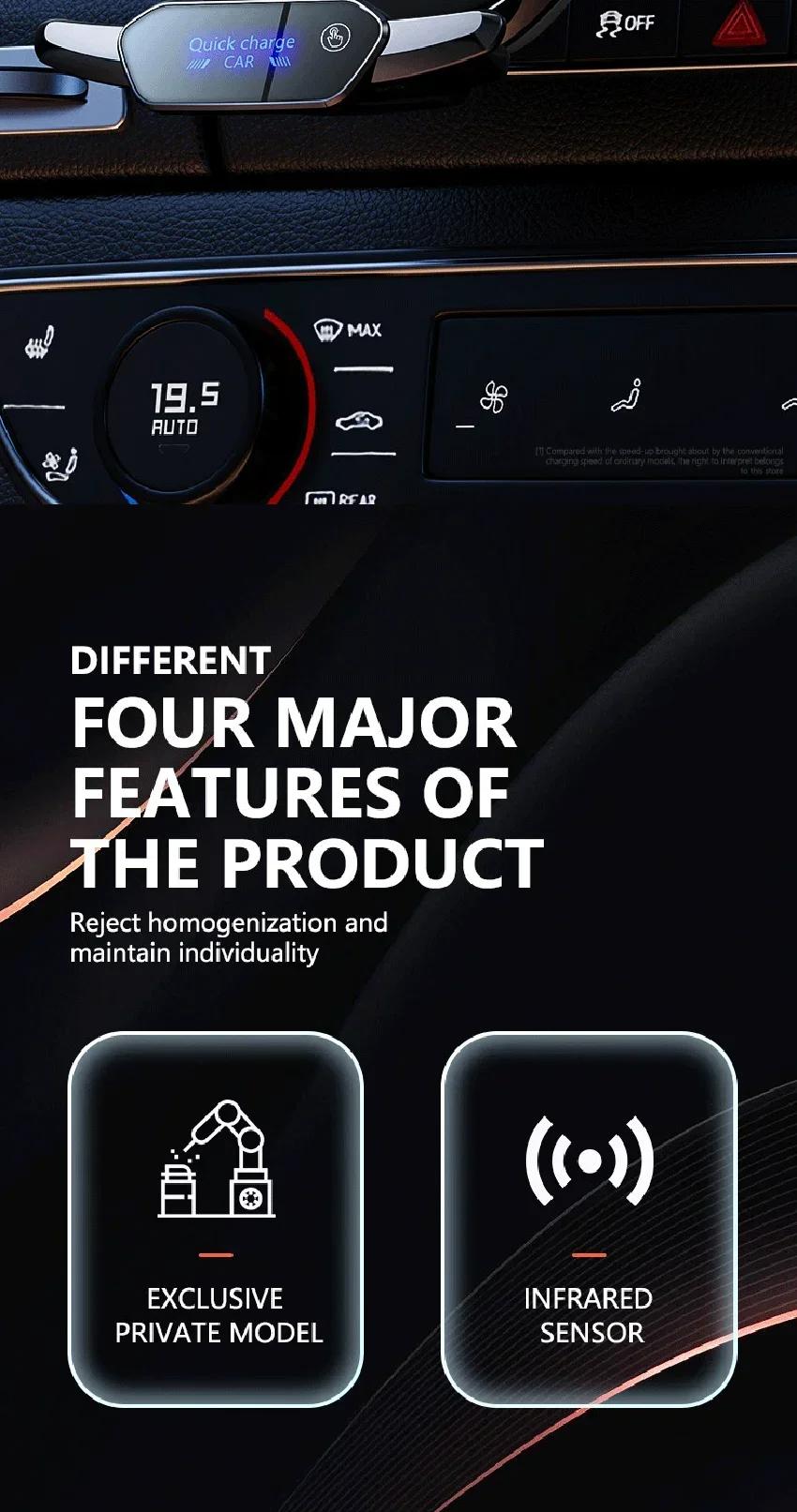 Car phone holder infrared sensing  intelligent rhythm wireless charging can jump according to the sound waves Add rhythmic color light function to move with music car  Accessories Automatic Mount Retractable Stand Adjustable Cellphone Clip