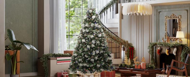 YITAHOME 6FT Pre lit & Pre-Decorated Scotch Pine Christmas Tree, Christmas Tree Warm White/Multicolor Changing Lights for Home/Office YITAHOME 6FT Pre lit & Pre-Decorated Scotch Pine Christmas Tree, Christmas Tree Warm White/Multicolor Changing Lights for Home/Office