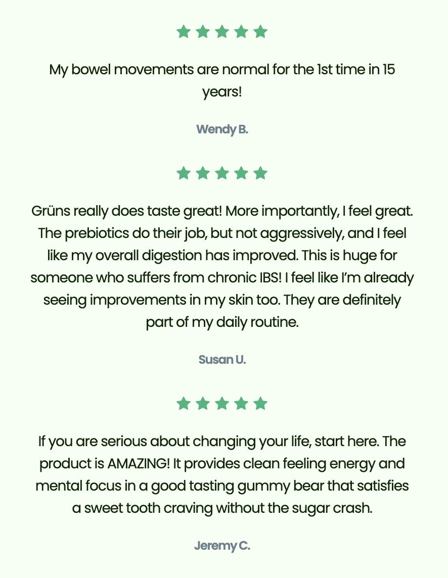 Grüns Superfood Greens Gummies (Low-Sugar): Comprehensive nutrition supplement with 60+ ingredients: Vitamins and Minerals, Prebiotics for Digestive Health, Adaptogens, Chlorophyll, Chlorella, Fruits and Vegetables, Gluten Free, Vegan, Third Party Tested