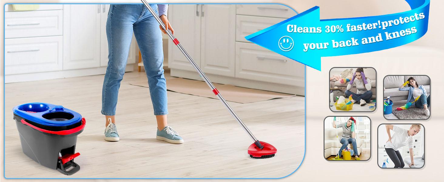 Spin Mop Head Replacement & Shower Floor Scrubber,Compatible with Ocedar RinseClean 2 Tank Mop System,Microfiber Mop Refill Heads for Cleaning All Hard-surfaced Floor Spin Mop Head Replacement & Shower Floor Scrubber,Compatible with Ocedar RinseClean 2 Tank Mop System,Microfiber Mop Refill Heads for Cleaning All Hard-surfaced Floor