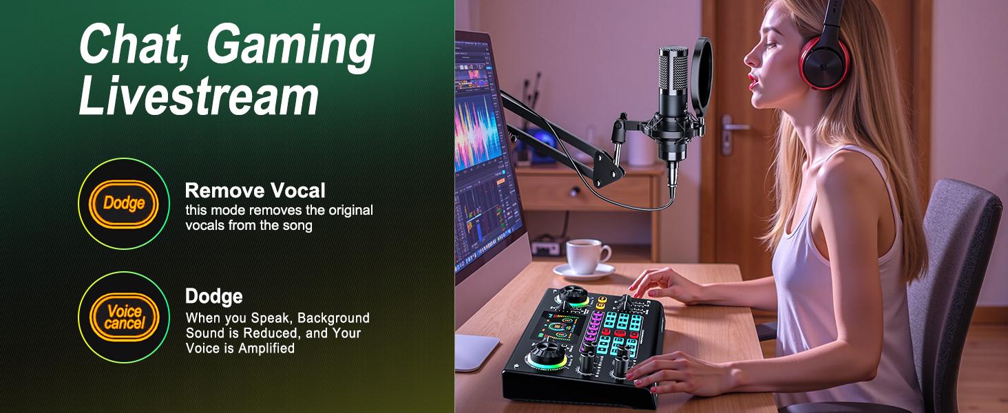 Ideanthro C200 PRO-P15 Sound Card Mixer with Dual-Core DSP, Dual Microphone & Headphone Outputs, Adjustable Tone, Multiple Voice-Changing Modes, Fully Compatible with Mainstream Live Streaming Platforms – Perfect for #TikTokShopBlackFriday