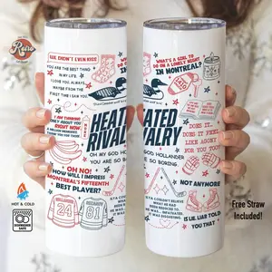 Heated Rivalry Inspired Doodles Tumbler, Hollanov Team Gifts For Fan, Hollander Rozanov Iced Coffee Tumbler